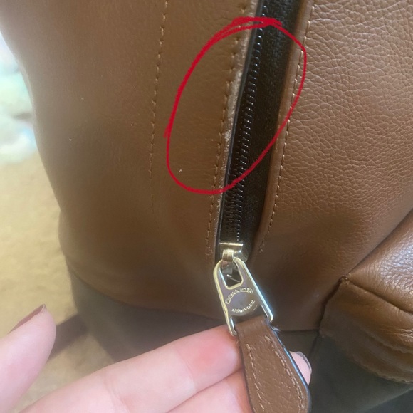 Coach Brown Leather & Camo Backpack - Picture 9 of 14